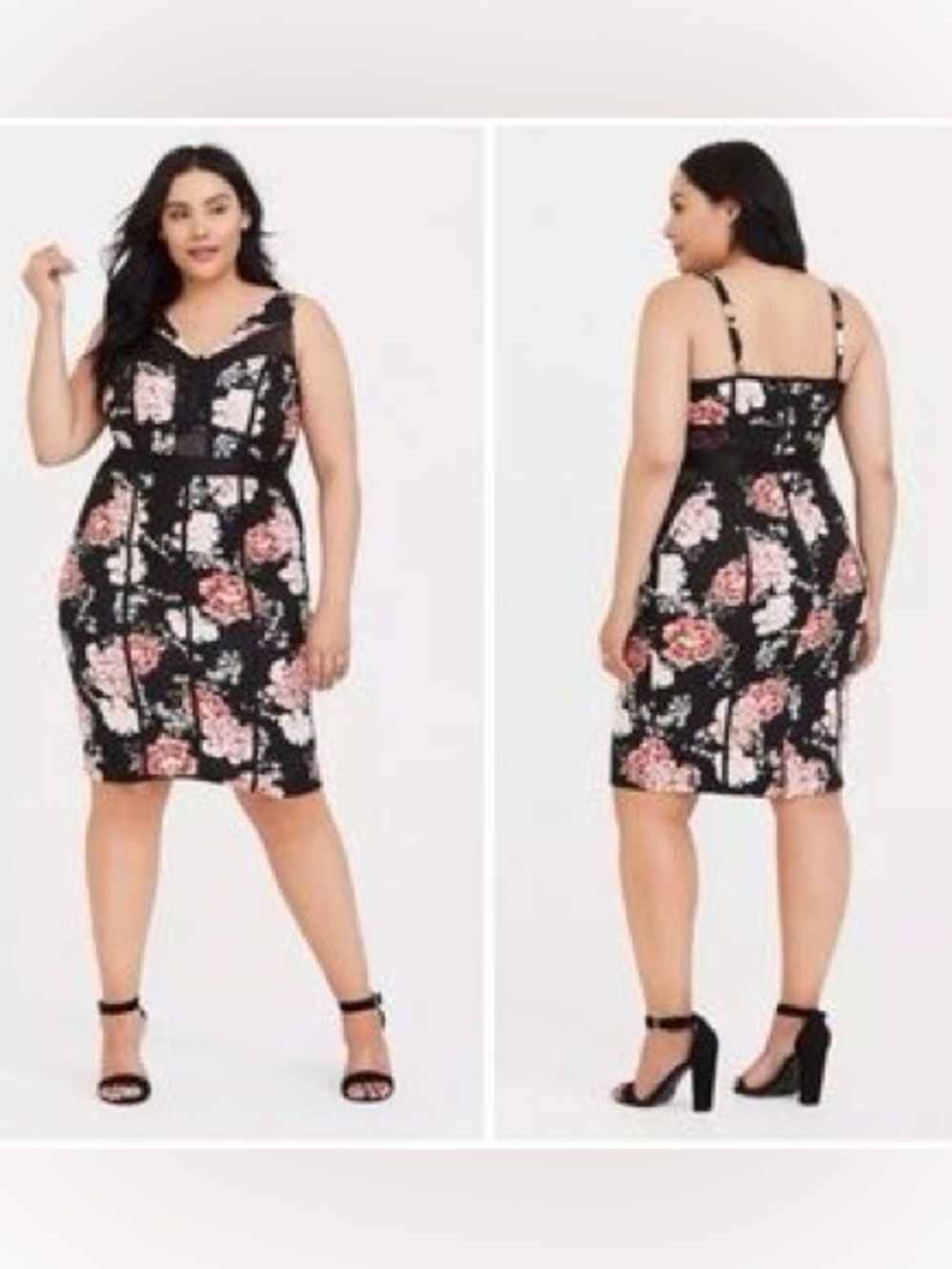 Torrid Floral Mesh Bodycon Midi Dress - New - Size 26 (4)